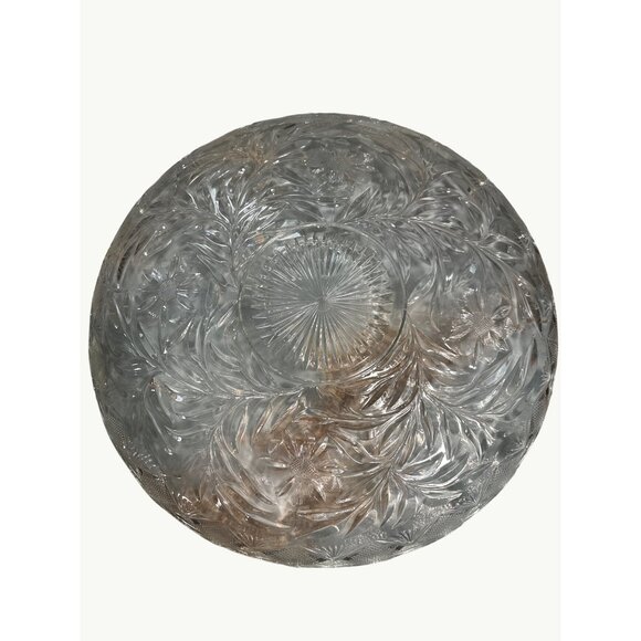 Vintage Clear Glass Cut Crystal Serving Bowl - Picture 5 of 10